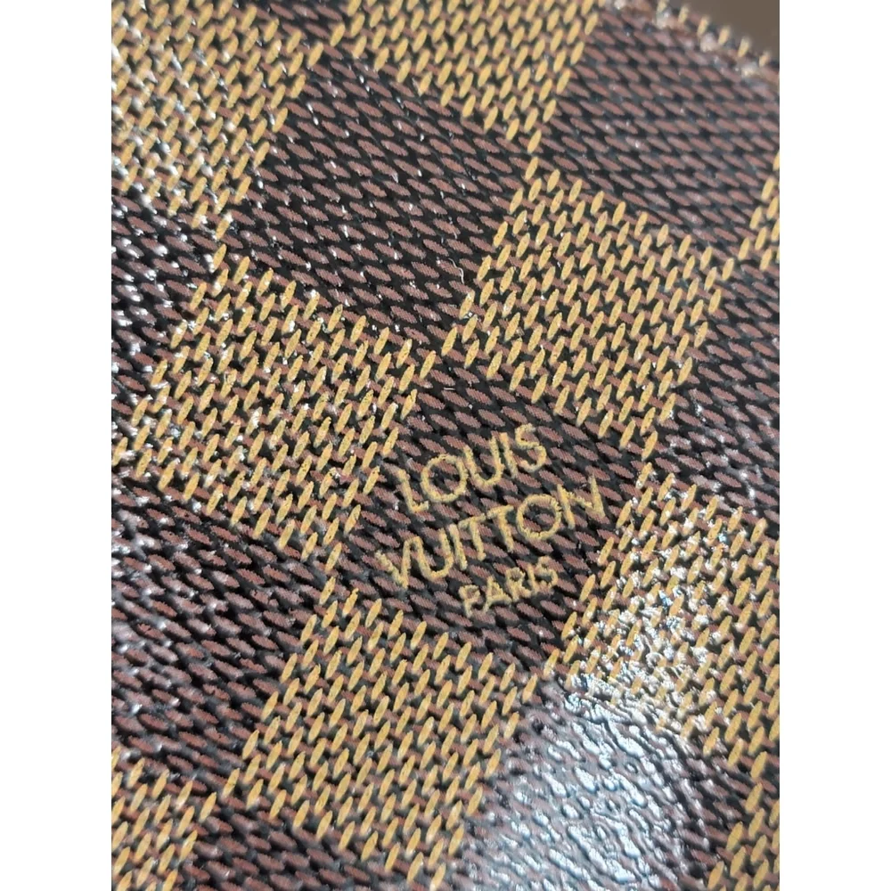 LOUIS VUITTON Damier Ebene Pochette Saint Louis Clutch Bag Brown